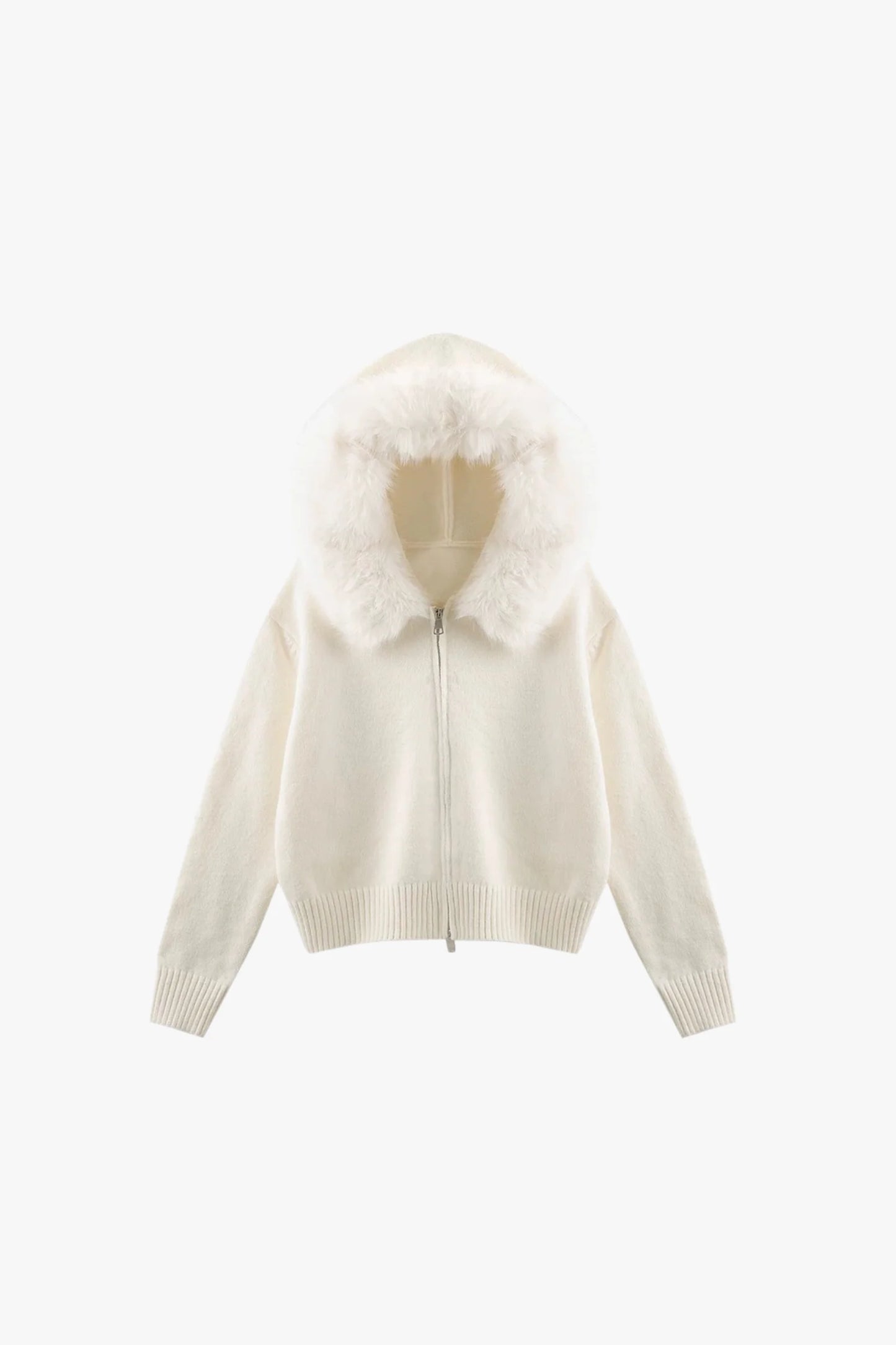 MOREVIA – STRICKJACKE MIT KUNSTFELLKRAGEN