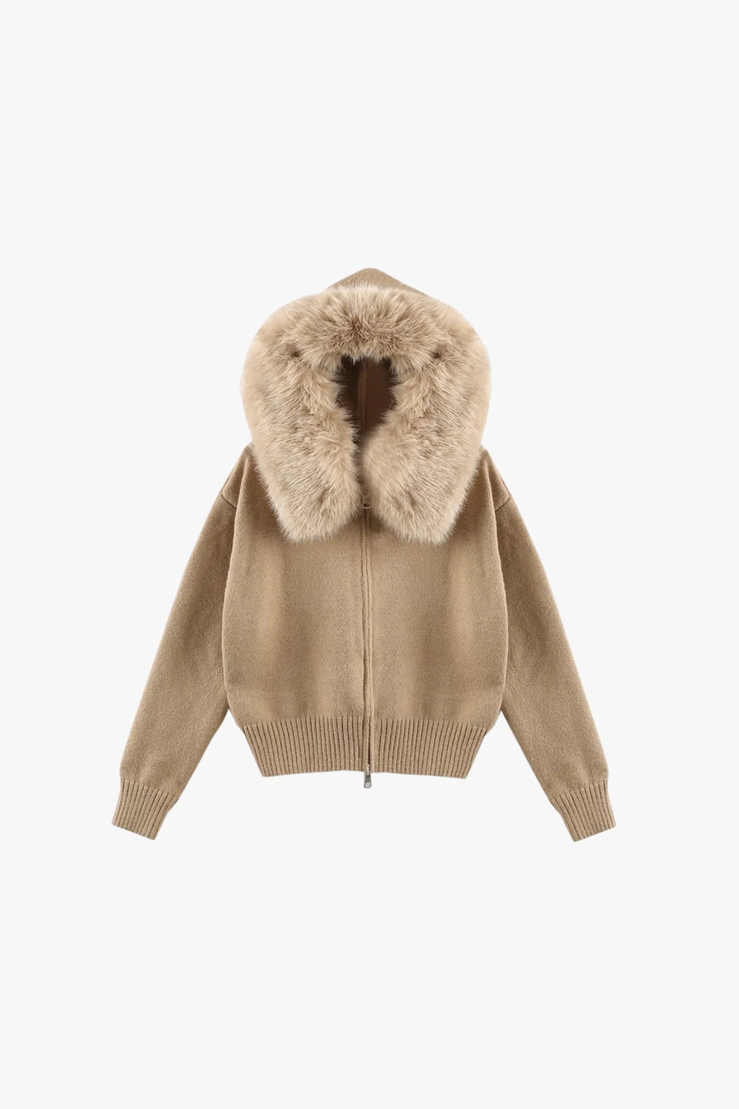 MOREVIA – STRICKJACKE MIT KUNSTFELLKRAGEN