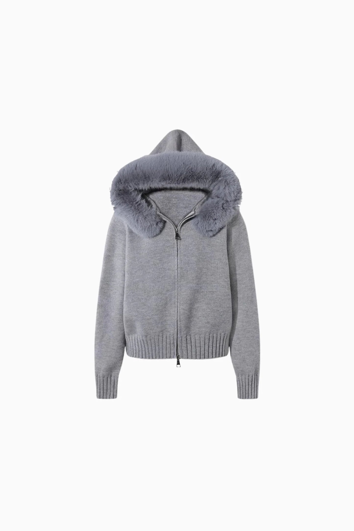 MOREVIA – STRICKJACKE MIT KUNSTFELLKRAGEN