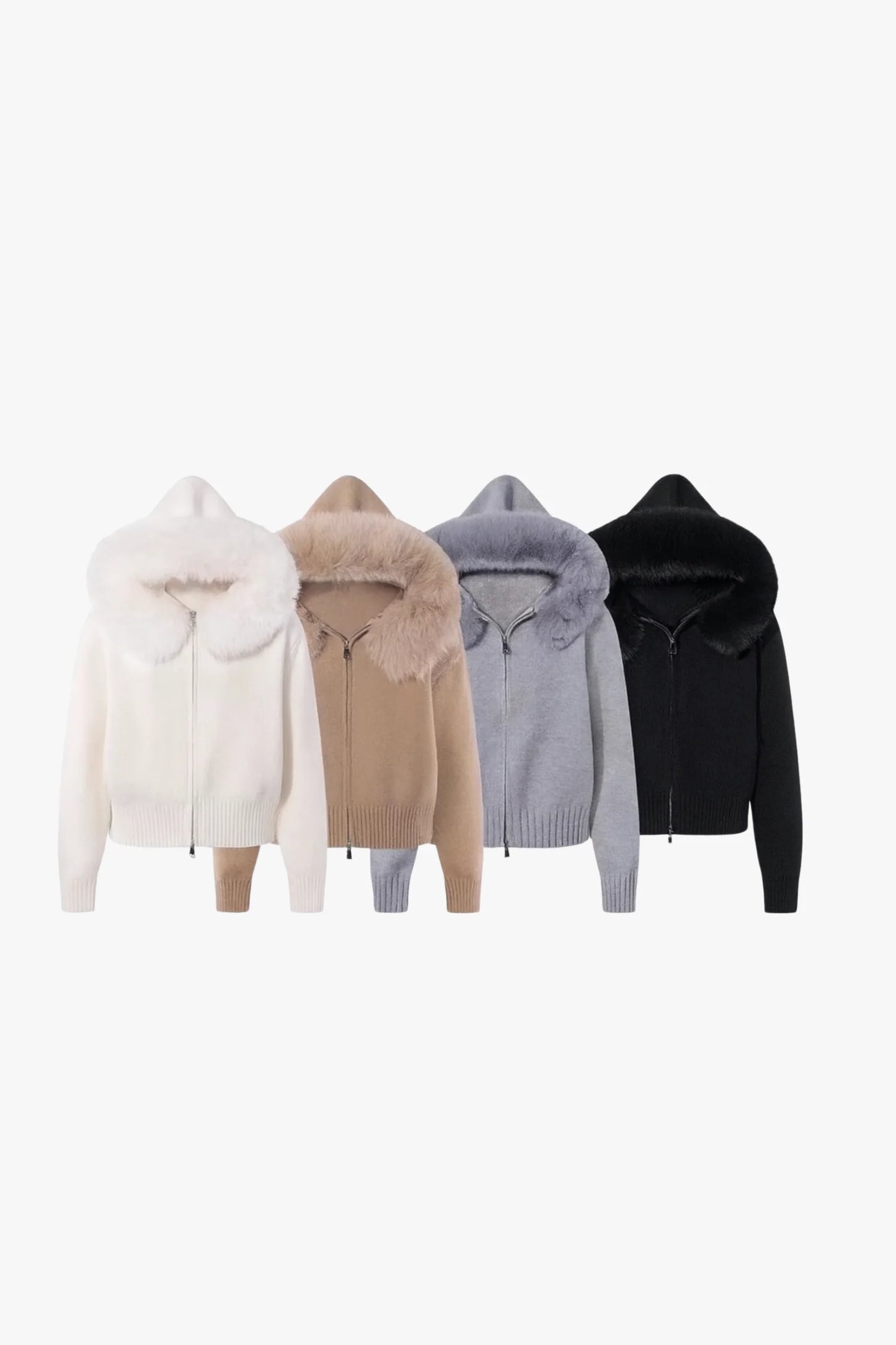 MOREVIA – STRICKJACKE MIT KUNSTFELLKRAGEN
