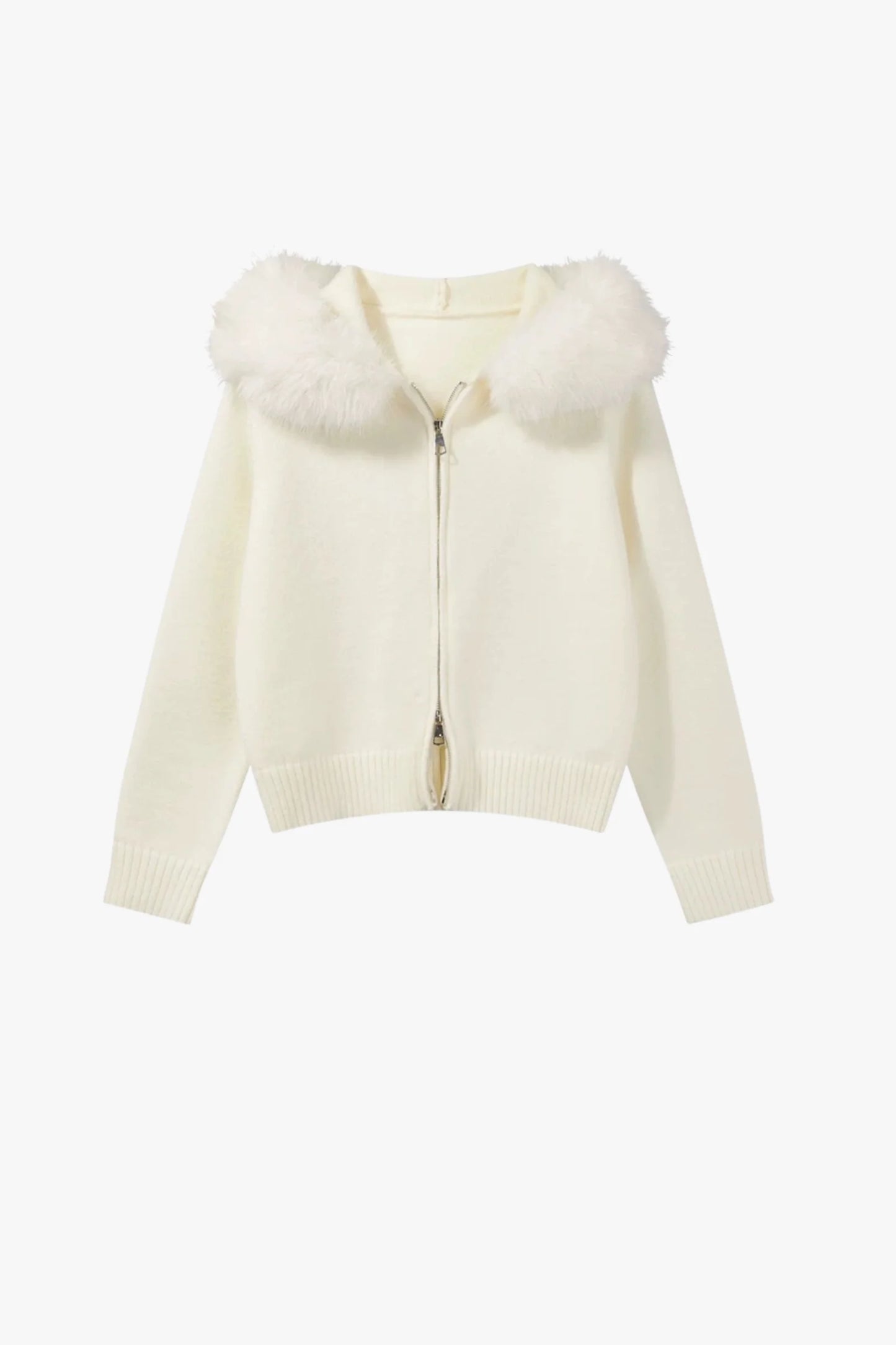 MOREVIA – STRICKJACKE MIT KUNSTFELLKRAGEN